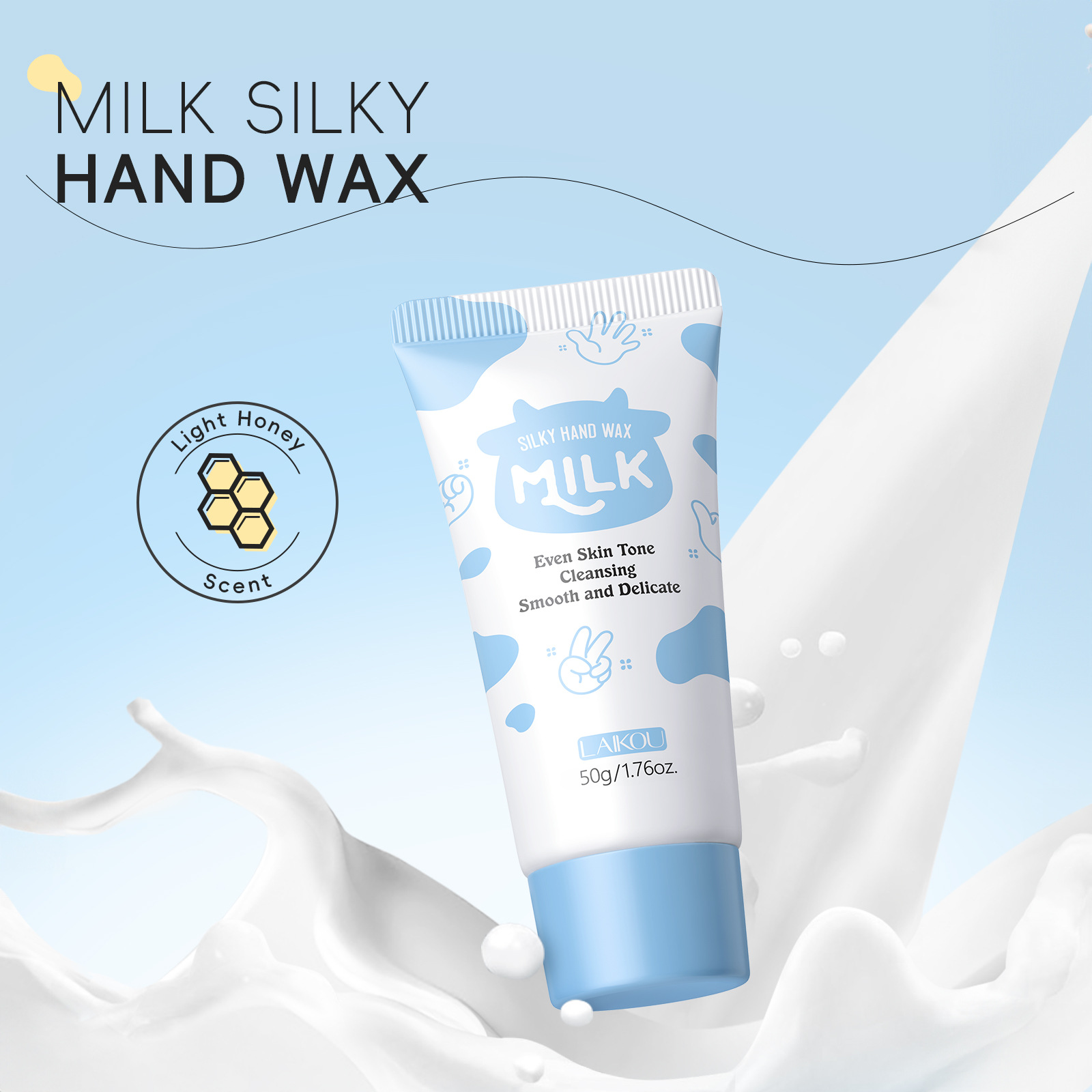 Cross-border LAIKOU Milk Smooth Hand Wax 50g Hydrating and Moisturizing Exfoliating Hand Care Manufacturer in stock Specification drawing