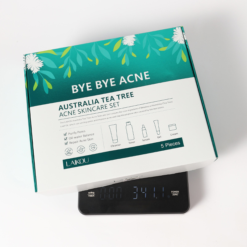 LAIKOU Australian Tea Tree Five-piece Facial Care Set: Facial Cleanser, Cream, toner, Essence and Gel in stock details Picture