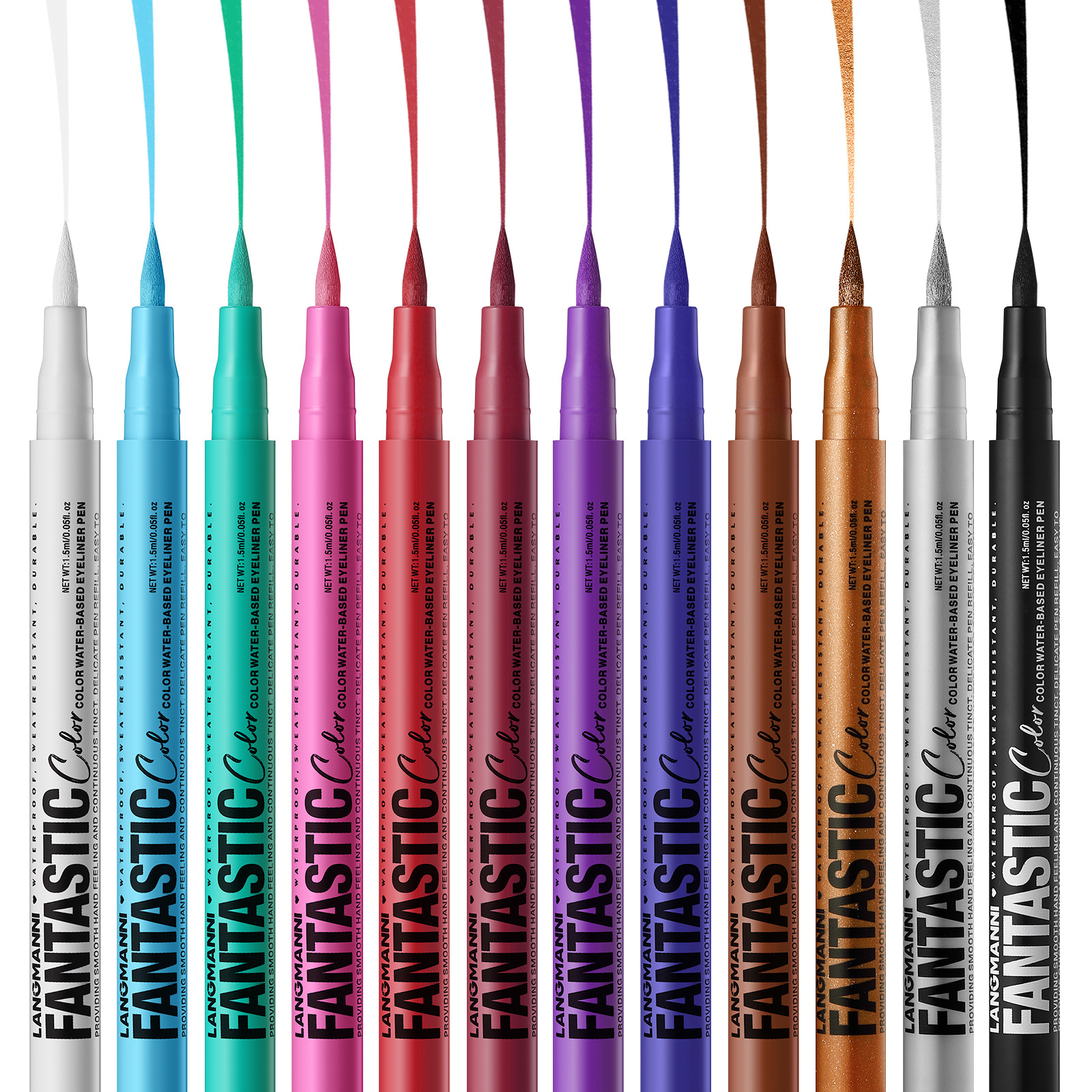 LANGMANNI Liquid Twelve-color Eyeliner Pen Set Matte Quick-Drying fang Smudge Eyeliner Liquid Pen Item Picture