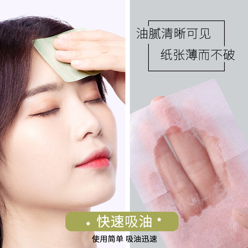 100 pieces of oil-absorbing paper facial oil control, refreshing and pore-shrinking cleansing and oil-removing facial paper for women Specification drawing