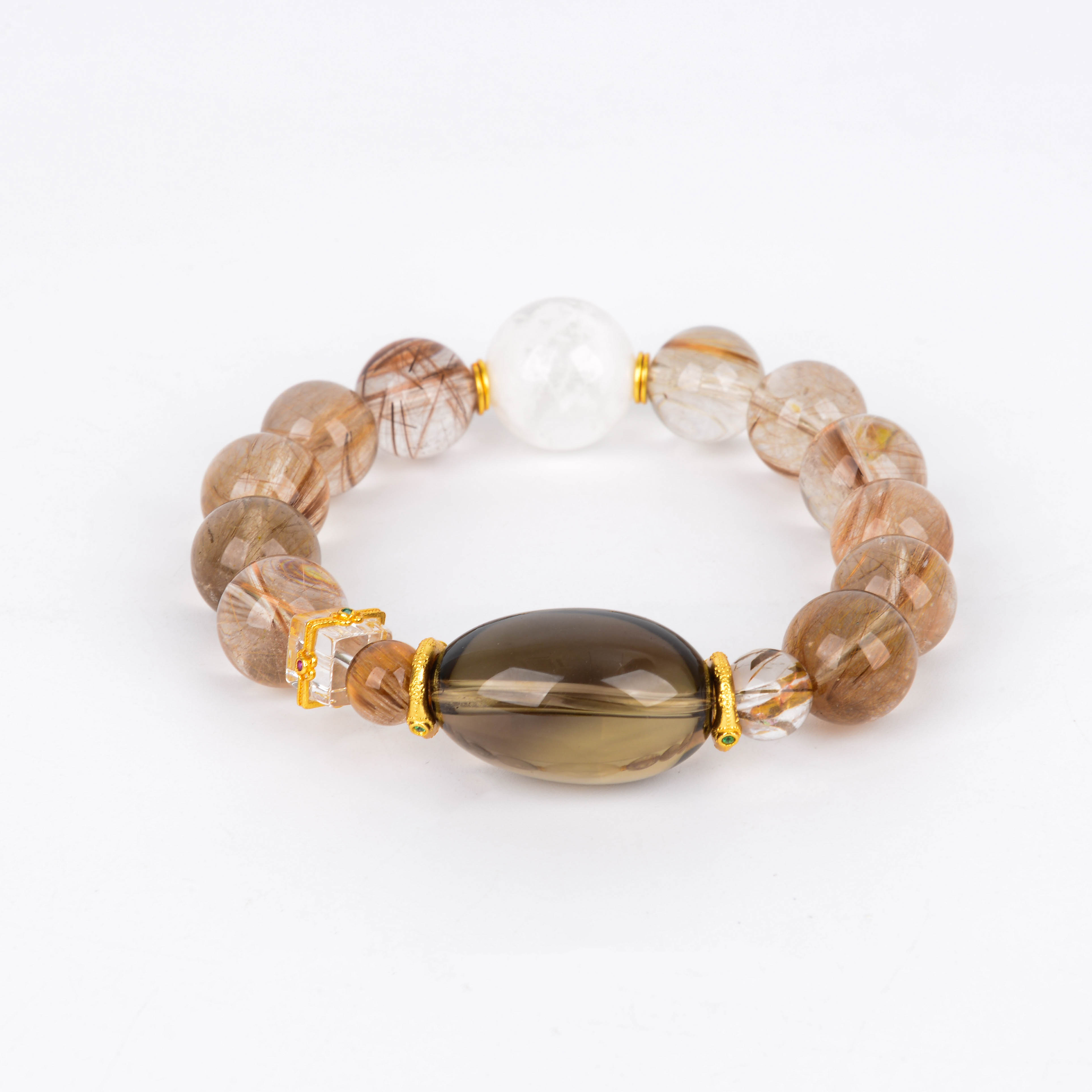 天然原创白水晶紫水晶简约干净单圈手串时尚百搭气质个性女款手饰产品图