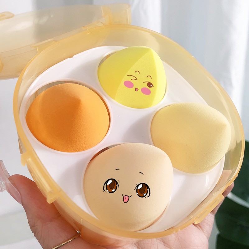 The new Bear storage box beauty egg is super soft and won't absorb powder. It's a dry and wet dual-purpose makeup egg and a special powder puff for foundation Application Scenario