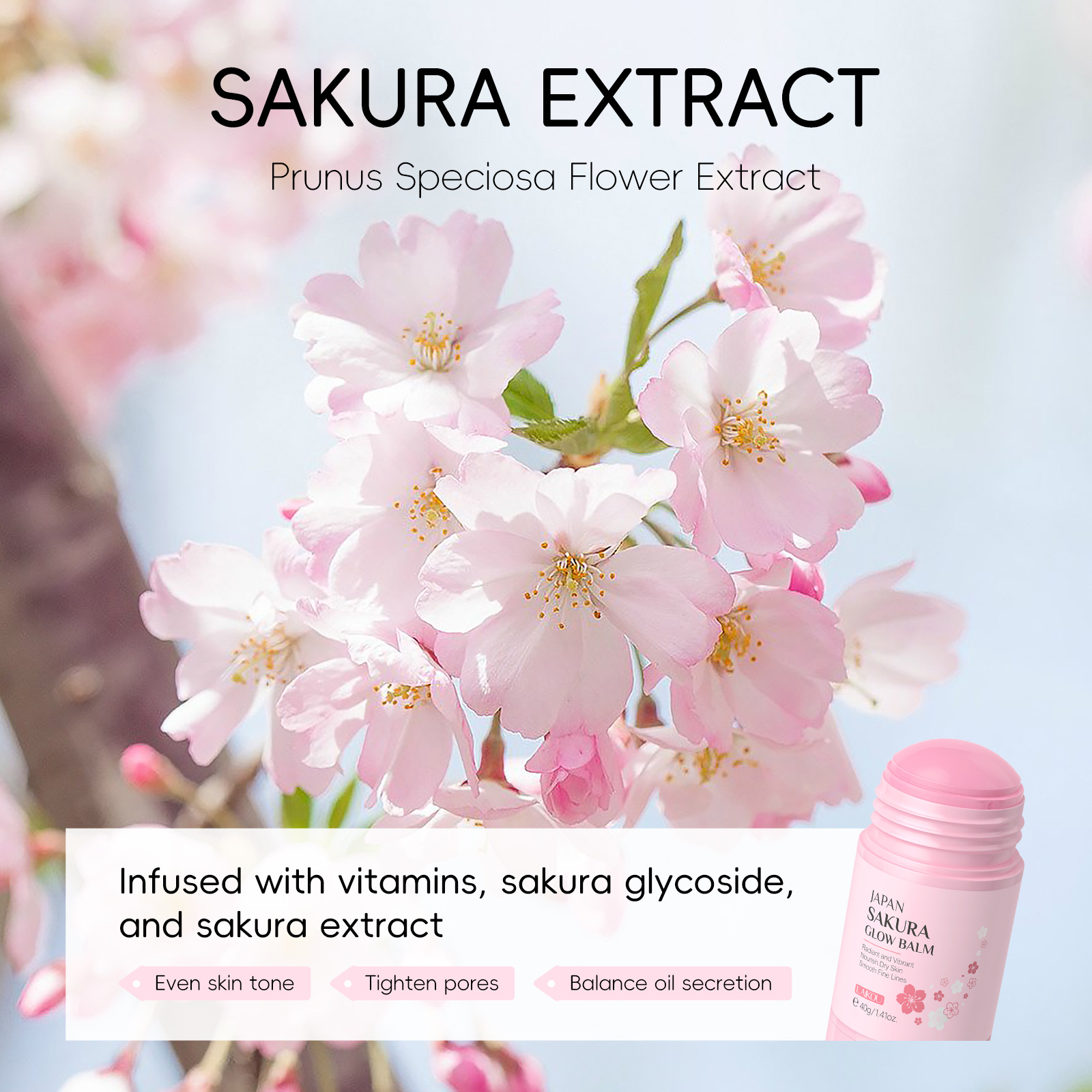 Cross-border new Laikou Sakura Moisturizing Stick 40g Body Lotion Hydrating, Moisturizing and Nourishing Moisturizing lotion skin care product manufacturer Application Scenario