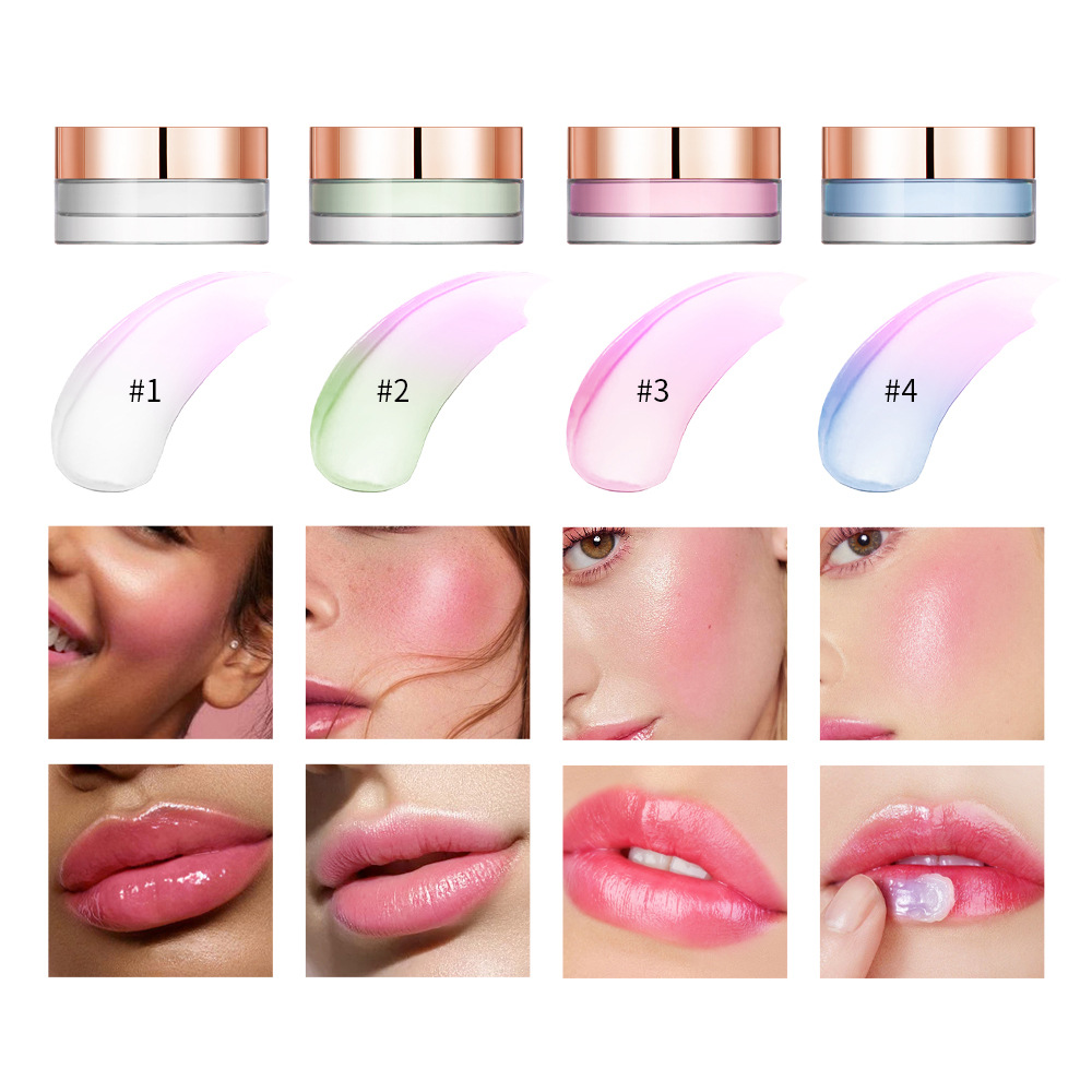 ibcccndc Thermochromic Blush Transparent Color-changing Gel High-Gloss Blush Cream Natural Nude Blush Blush full figure