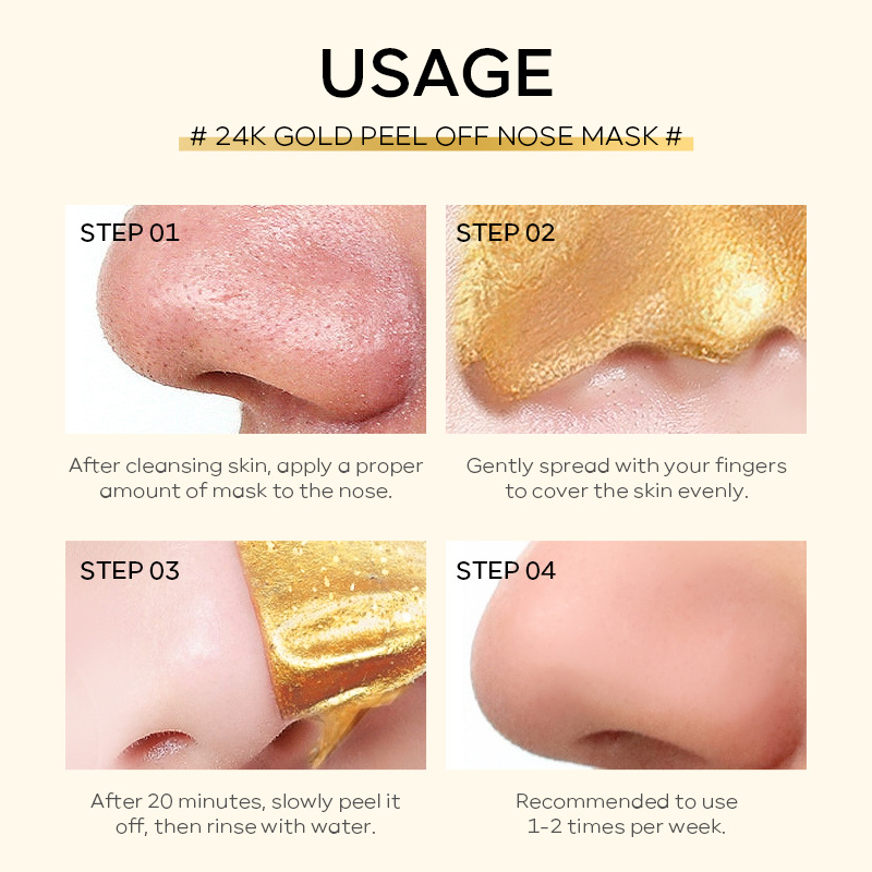 Cross-border Version QUIYUM24K Gold Peel-off Nasal Mask 30g (Color box) Cleansing, hydrating and moisturizing Application type Application Scenario