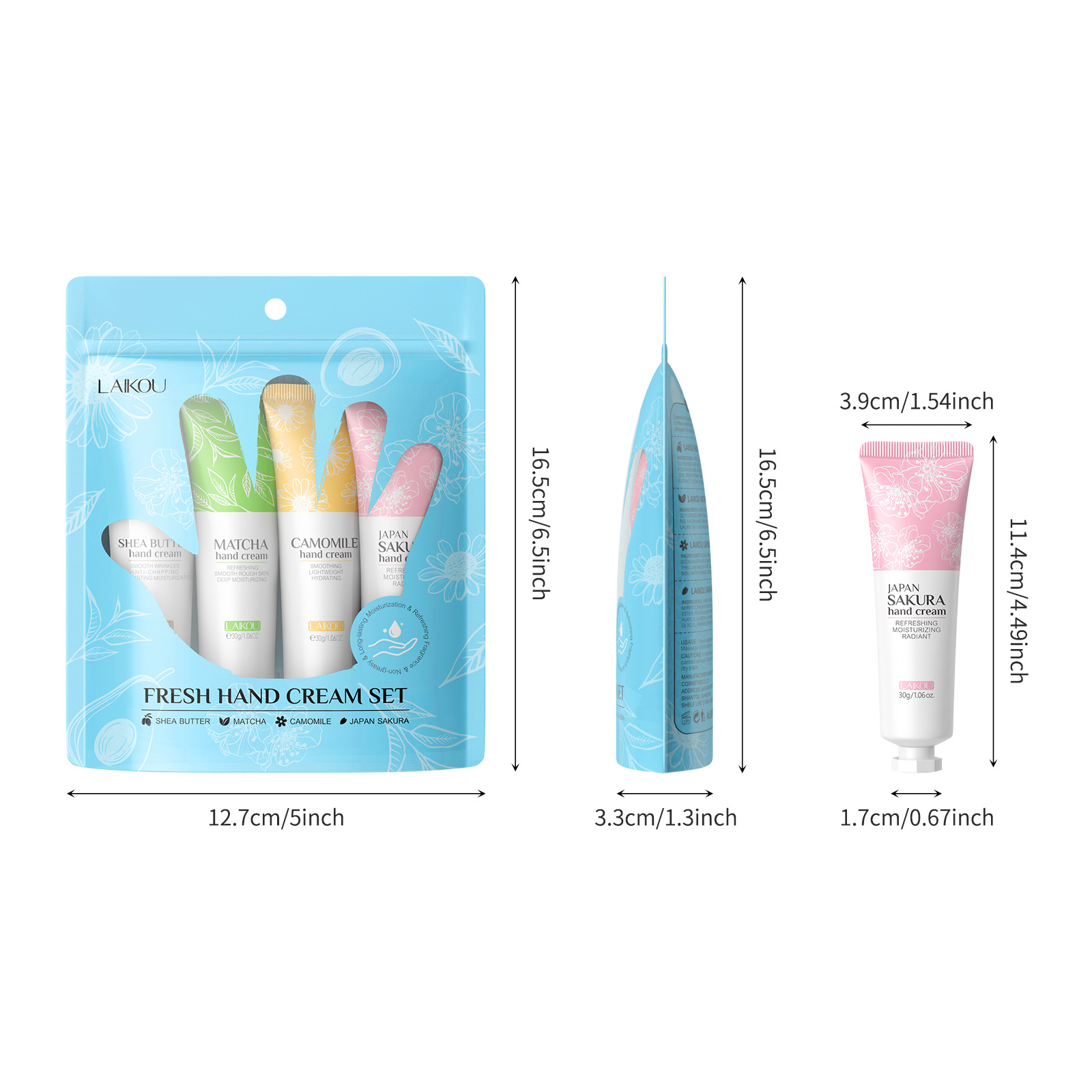 Cross-border Laicome Fresh Hand Cream Set 30g*4 Hydrating, Moisturizing and Nourishing skin care products in stock for wholesale Item Picture