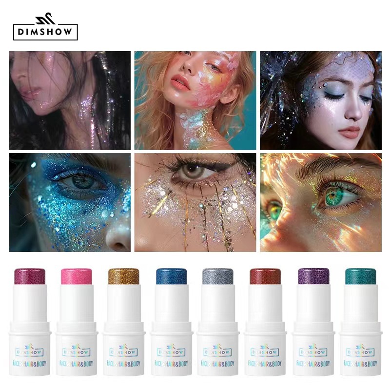 8-color stage makeup facial glitter eyeshadow beauty makeup Dazzling body sequin stick full figure