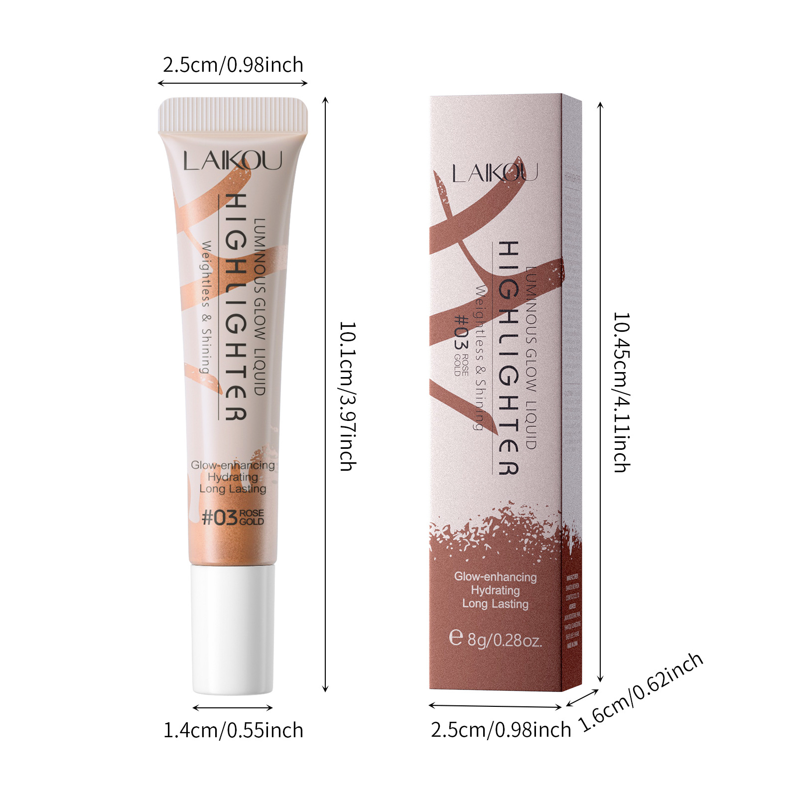 The cross-border three-color LAIKOU High-gloss Cream 10g (color box) is available for covering blemishes and facial contouring Item Picture