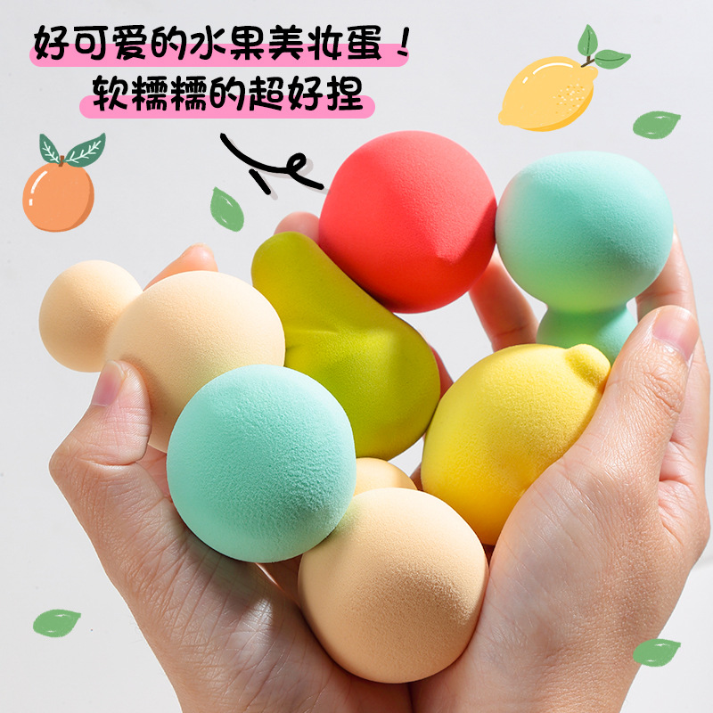 LMLTOP Fruit Makeup Powder Puff Hydrophilic water-soaked Avocado Makeup Powder Puff Beauty Egg details Picture
