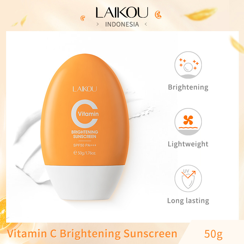 LAIKOU Vitamin C sunscreen Cream 50g from the manufacturer's supply brightening skin tone and moisturizing full figure