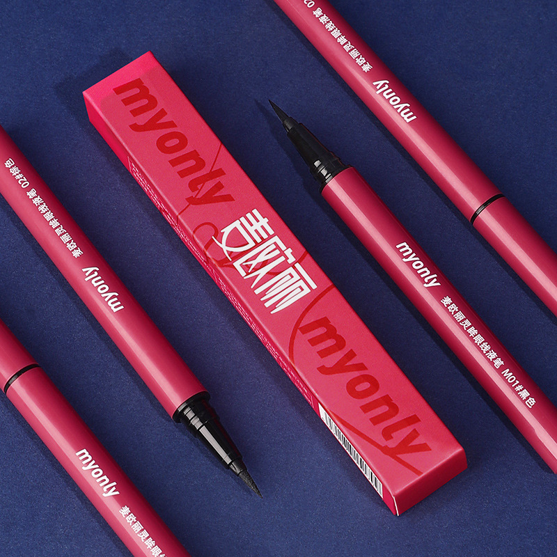 Fast-film eyeliner pen, extremely fine, waterproof, sweat-proof, quick-drying, horizontal pencil, long-lasting makeup without smudging eyeliner liquid, makeup tool Application Scenario