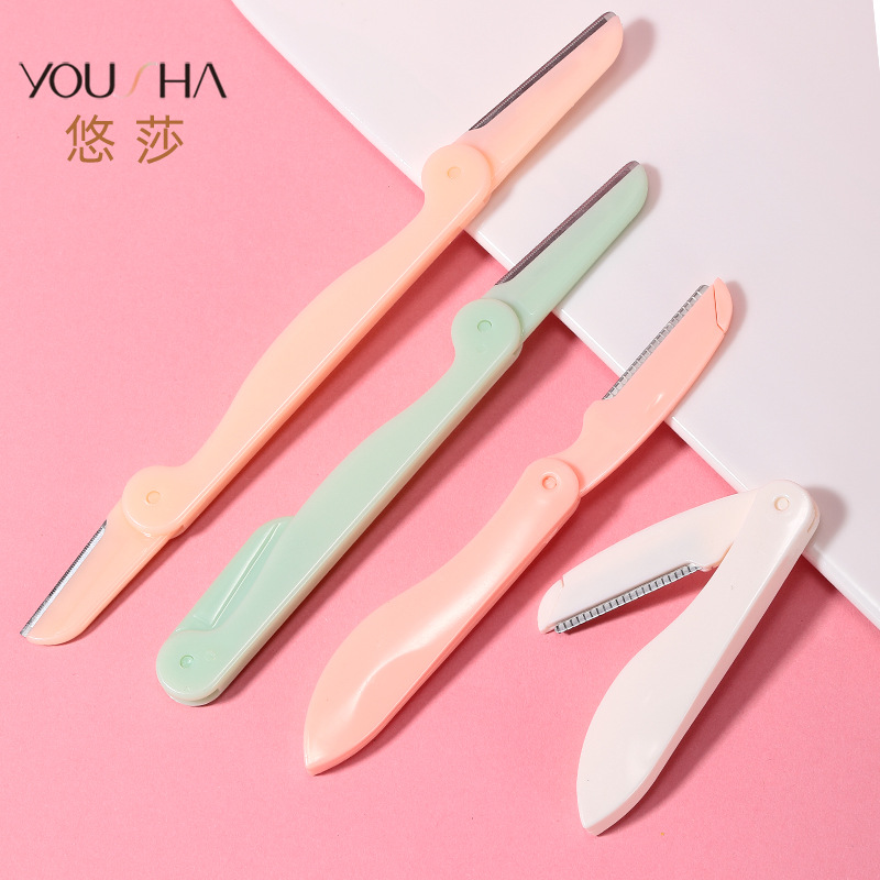 YX130 stainless steel macro folding eyebrow shaving tool wholesale for two sets of Yousha eyebrow Trimmer details Picture