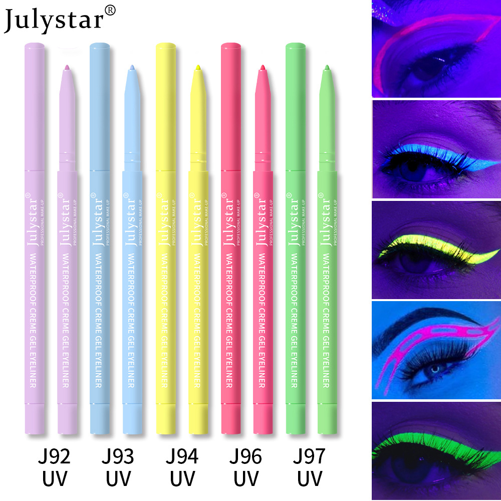 Julystar Colored UV fluorescent eyeliner Gel Pen is waterproof, oil-proof and does not smudge. It is a pearlescent eyeliner pen for cross-border beauty details Picture