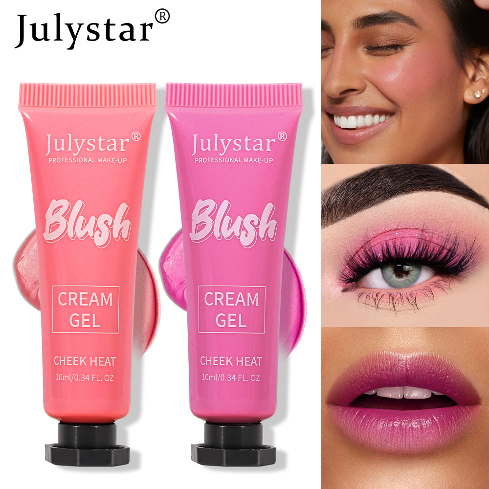 Julystar Beauty's Multi-color matte liquid Blush, Natural Fine Glow, High-gloss Contouring Six-color Blush, Sunshade Cream details Picture