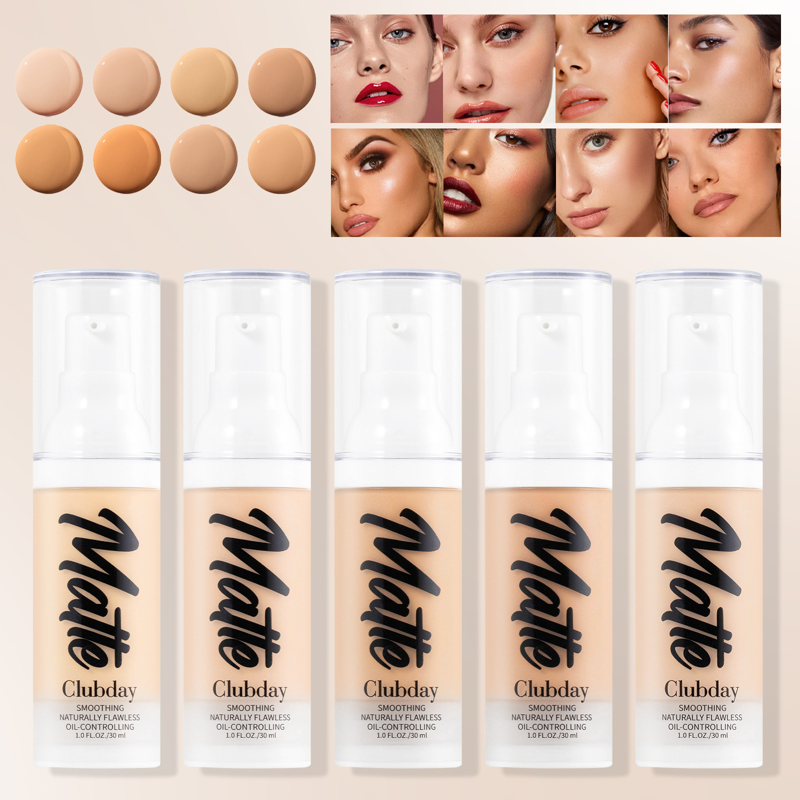 Clubday 8-color matte Foundation that doesn't smudge easily details Picture