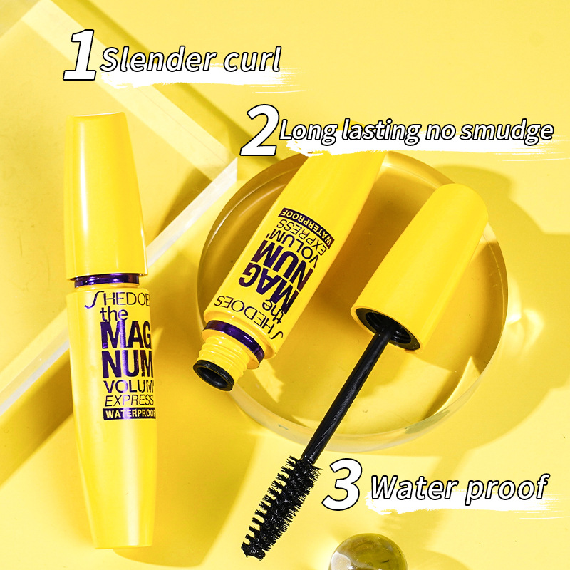 SHEDOES mascara cross-border waterproof, slender, curly, thick, natural and long-lasting, no yellowish smudge. Manufacturer for overweight people details Picture