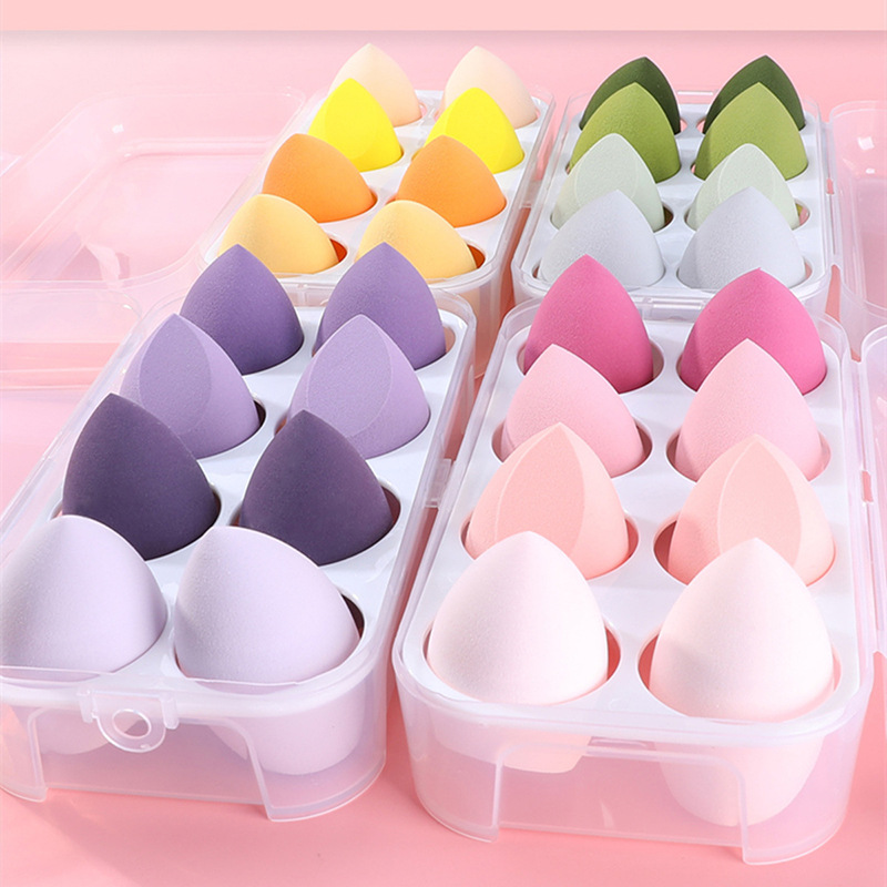 Factory direct sales of non-latex powder puffs in stock, water drop diagonal cut powder puffs, super soft beauty egg sponge powder puffs, dry and wet dual-purpose full figure
