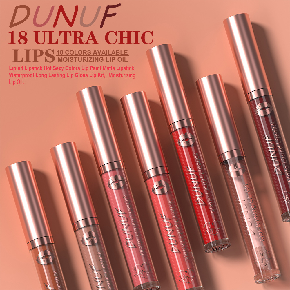 Check out DUNUF 18-color matte waterproof long-lasting lip gloss and lip oil! Disclaimer for links details Picture