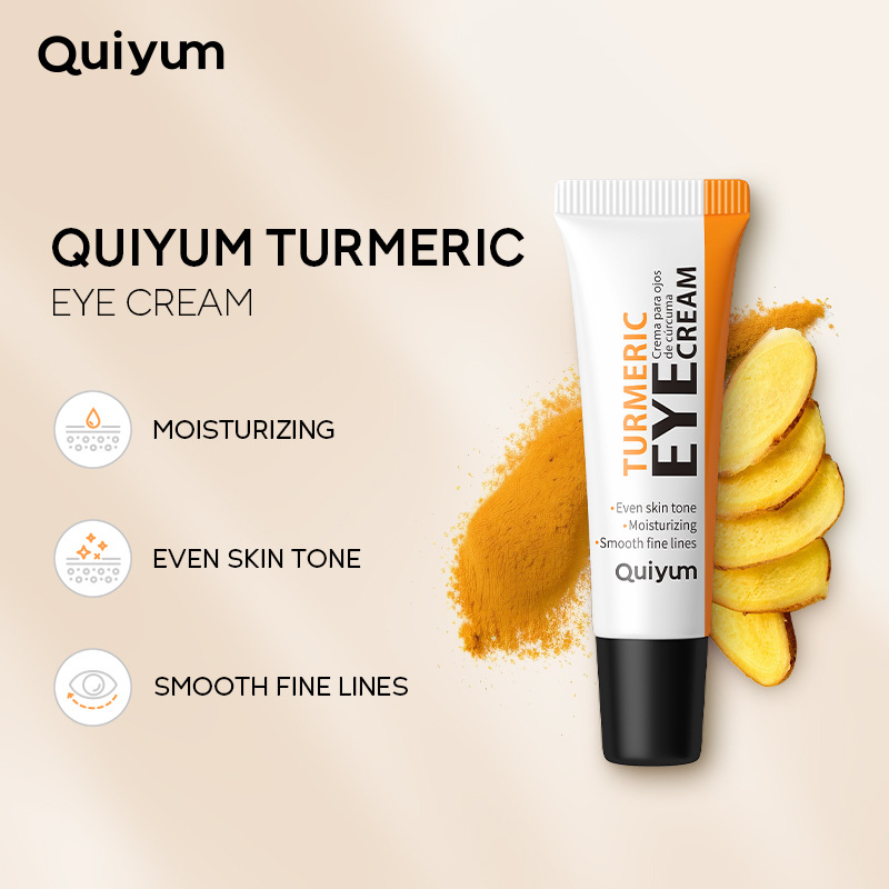 Cross-border QUIYUM Turmeric Root Powder Eye Cream 15g, hydrating, moisturizing, nourishing and caring for the eye area, factory in stock wholesale full figure