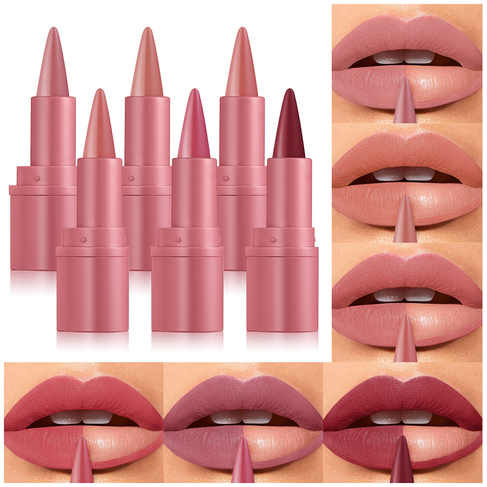 LANGMANNI's new multi-functional lip liner lipstick pen is available in 6 matte colors full figure
