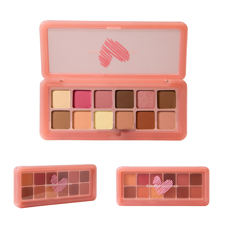 Customized cross-border orange and brown eyeshadow matte pearlescent fine shimmering earth tone energetic eyeshadow palette cosmetics and makeup wholesale details Picture