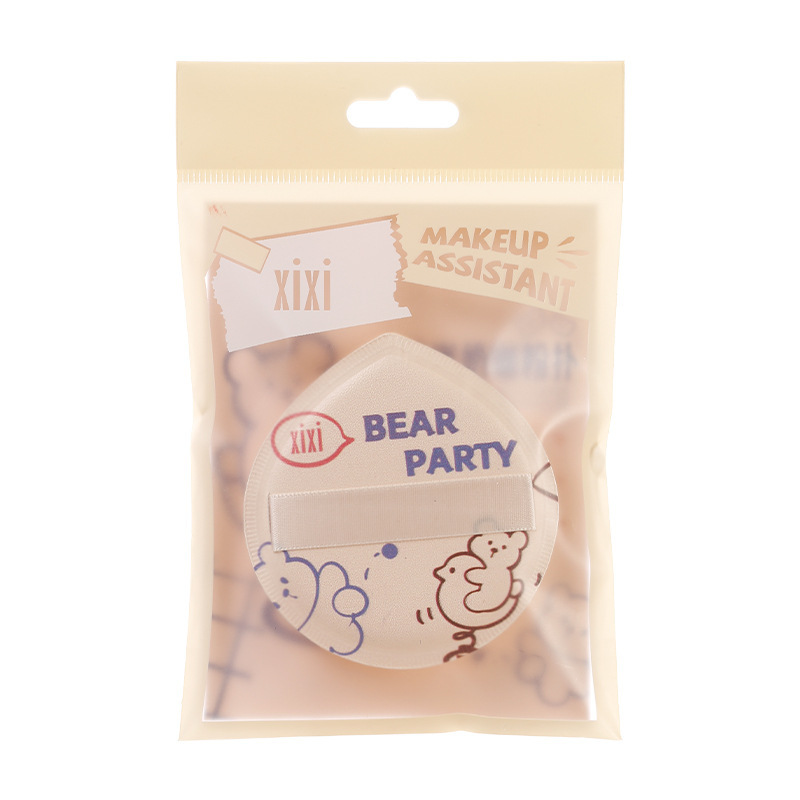 xixi Bear Cub Milk Coffee Powder Puff, dry and wet dual-purpose, Super soft, non-powder sponge Foundation liquid, beauty egg makeup tool Item Picture