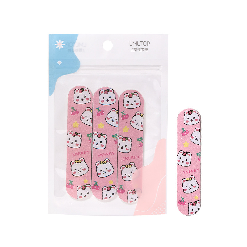 LMLTOP cartoon nail sander, 3 pieces, double-sided nail polishing file, sanding strip, nail trimming tool SY1031 Item Picture