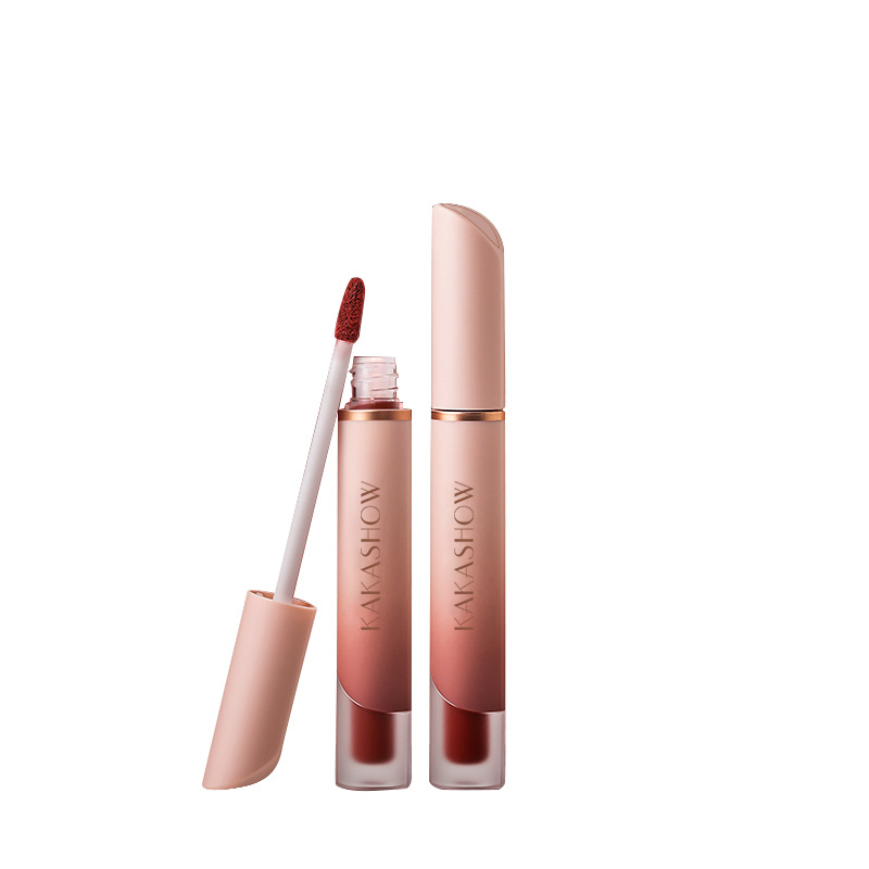KAKASHOW milk Cream Lip Mud Velvet matte lip Gloss brightens and doesn't stick easily, Moisturizing Lipstick Blush Peach lipstick Item Picture
