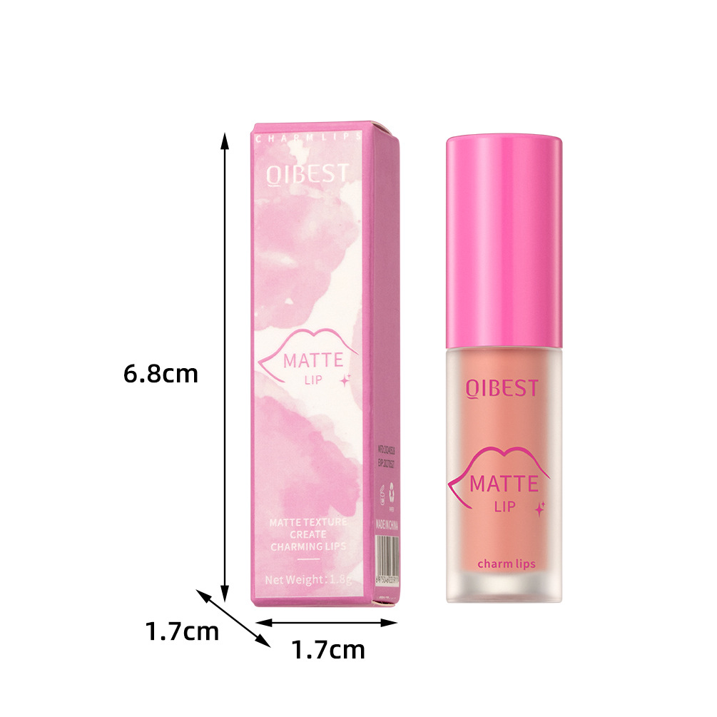QIBEST Cross-border Smooth matte Lip Gloss, non-stick, non-fading, waterproof, moisturizing and long-lasting matte lip gloss Item Picture