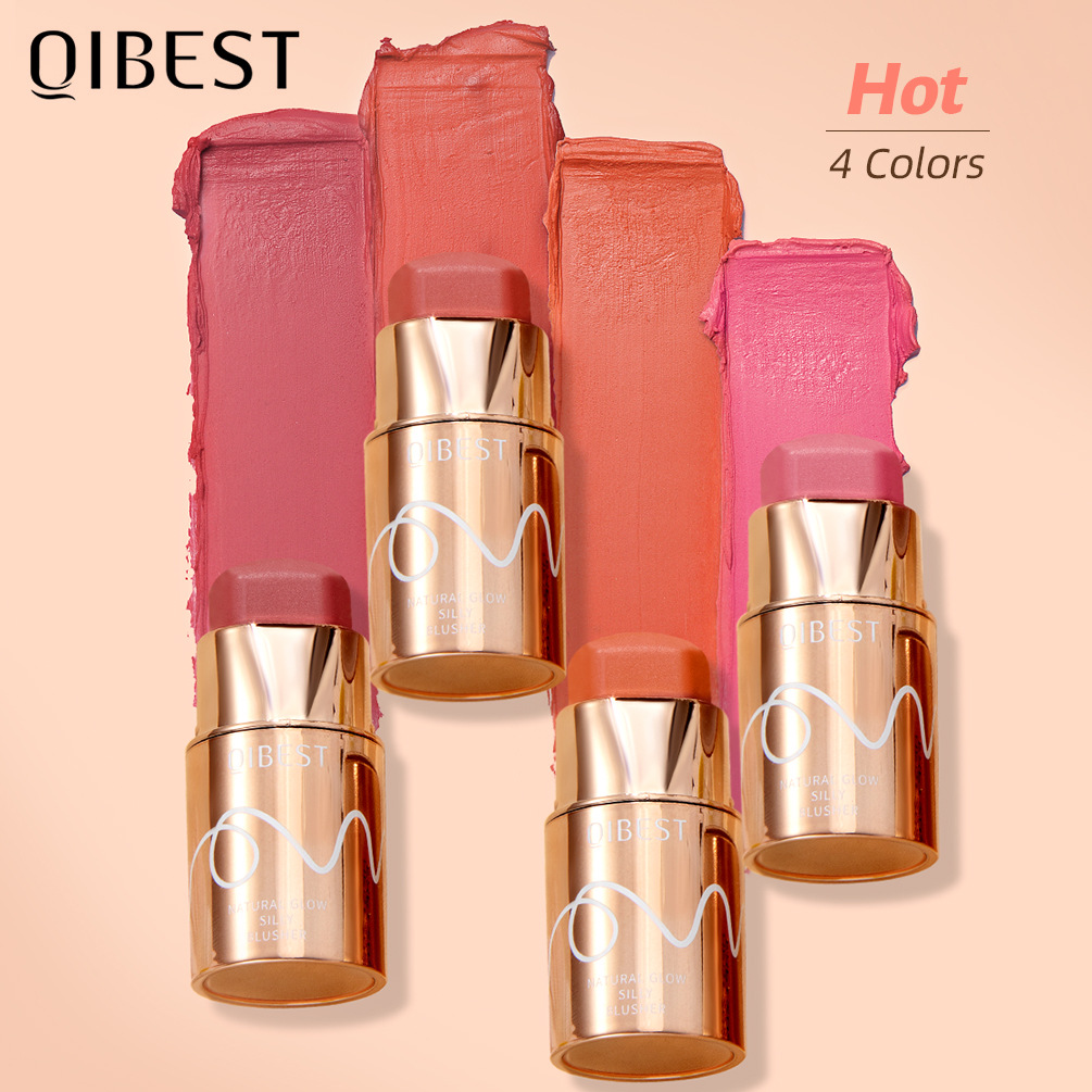 QiBest Cross-border Smooth Blush Stick Brightening and Coloring Blush Stick Rouge Pen Blush Strip Cream Blush Stick Application Scenario