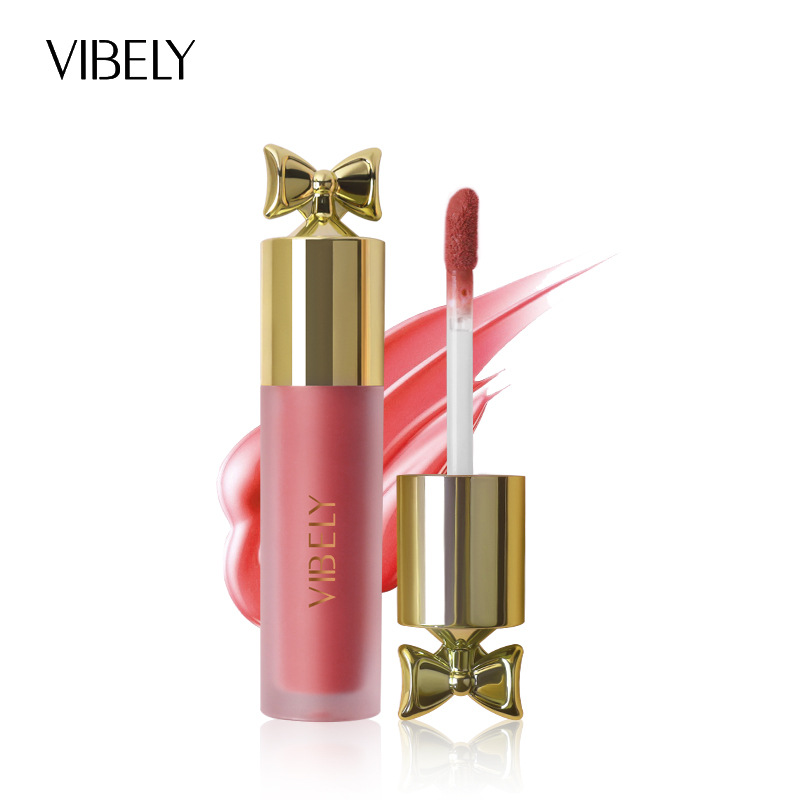 VIBELY Matte Water Mist Swelling Color Cross-border Liquid Blush Low Saturation Pure Blush Cream suitable for both lips and cheeks Item Picture