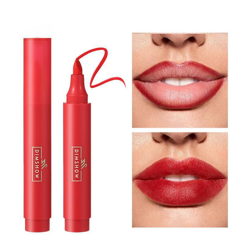 Cross-border DIMSHOW lipstick, water lip liner, lip gloss pen, matte finish, not easy to stick to cups, dye lip liquid full figure