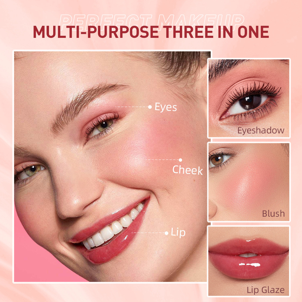 QIBEST Mirror Lip Gloss Non-stick Cup, non-fading Moisturizing Lip Gloss, Long-lasting Moisture retention, Easy to color Liquid Blush set Application Scenario