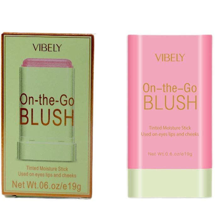 VIBELY Cross-border Makeup Convenient matte Moisturizing Blush Bar Energetic Lip and Cheek Dual-Purpose Natural Swelling Blush Cream Item Picture