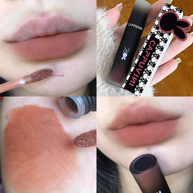 Cappuvini Inverted Macaron Lip Clay Lip Gloss Matte matte Velvet Whitening Lip Gloss Student Affordable lipstick Specification drawing