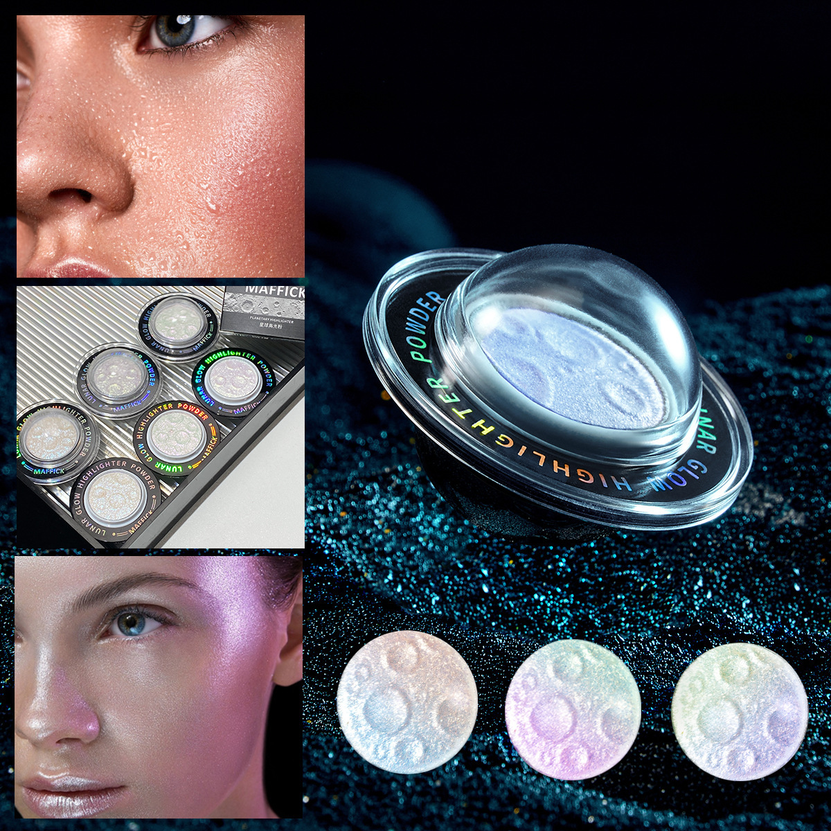 Cross-border MF374 Planet High-gloss Powder brightens the entire body, making the high-gloss powder look natural and three-dimensional details Picture