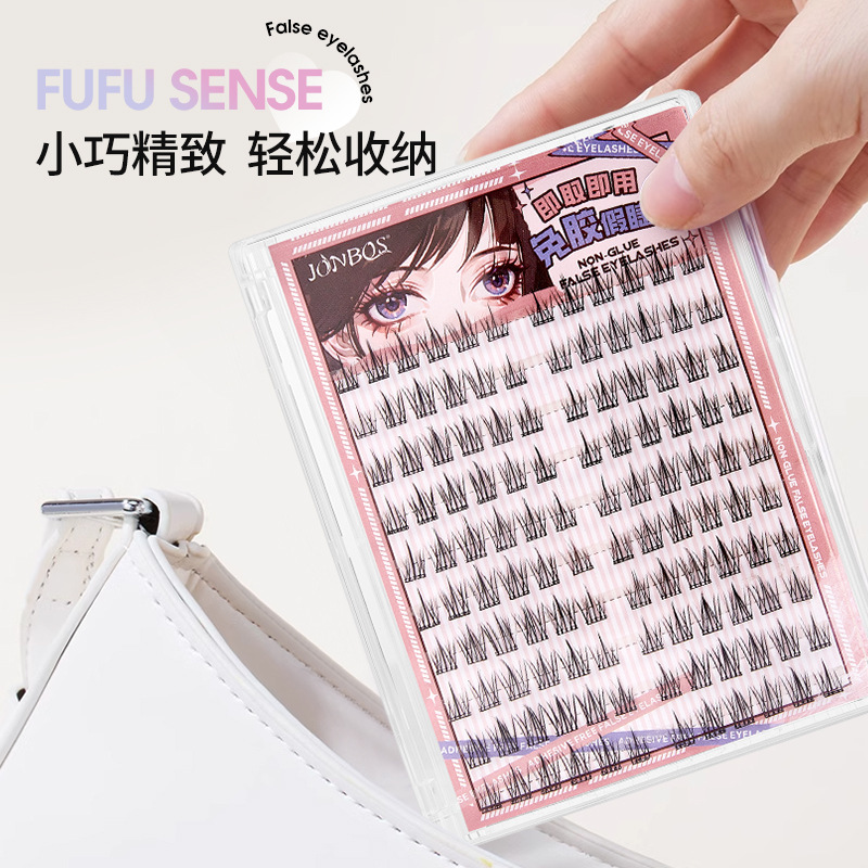 JONBOS self-adhesive, glue-free false eyelashes for women, natural simulation, mother's birth trilogy, large capacity single cluster eyelashes Specification drawing