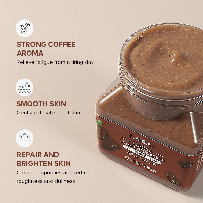 Laikou Body Coffee Scrub 350g from the manufacturer, a cross-border skincare product for cleaning pores and keratin Specification drawing