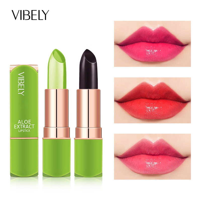Aloe vera moisturizing and hydrating temperature-sensitive color-changing jelly lipstick, lip gloss, lip care lip balm, and makeup are selling well in live streaming full figure