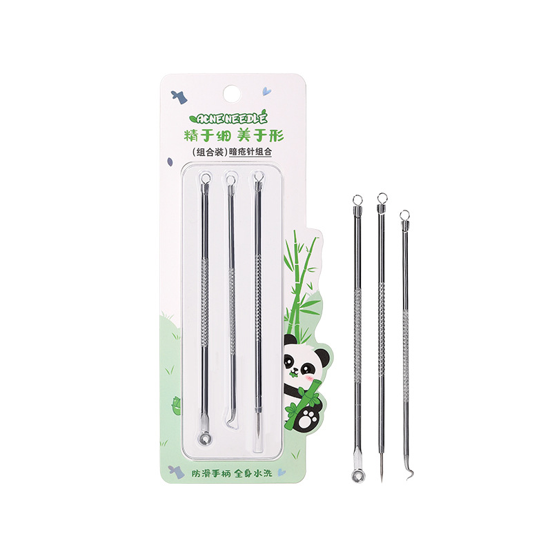 LMLTOP Acne Needle Set of Three, dual-head dual-purpose acne needle, Comedone needle, Blackhead Needle Tool SY556 Item Picture