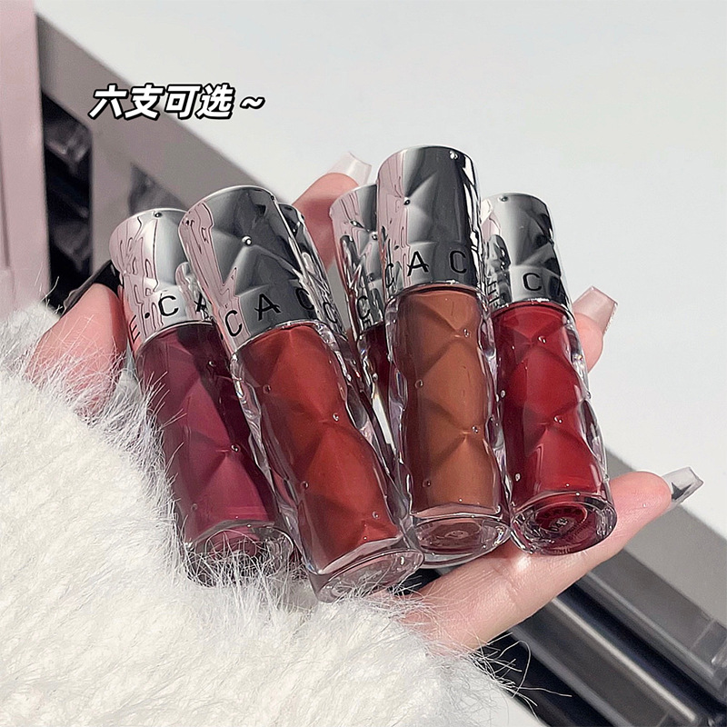CACE's new silver lens lip gloss, silver tube water ripple lip paste, 6-color student affordable, instant measurement style wholesale full figure