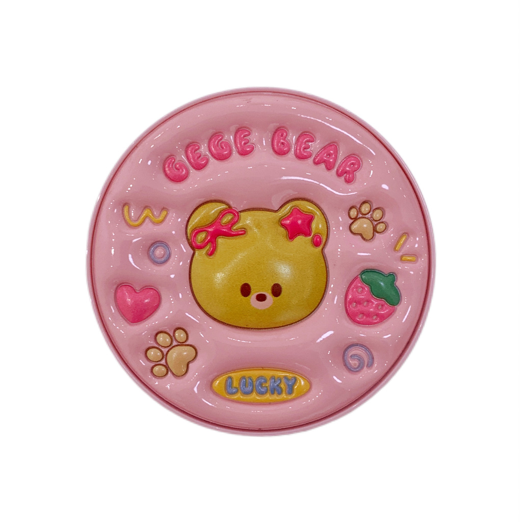 gege bear leather soft, cute, clear and transparent setting powder compact, clear and long-lasting setting, oil-control, waterproof, dry and oily skin cross-border Item Picture