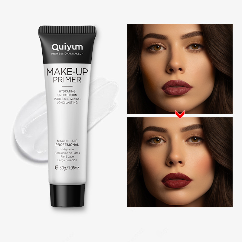 Cross-border version QUIYUM Primer Transparent (Color Box) 30g Hydrating, lightweight, hydrating and moisturizing makeup from a manufacturer details Picture