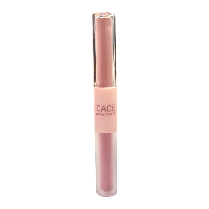 CACE Fun Double-head Lip Gloss 6 colors to choose from, popular makeup affordable student lipstick matte Hot promotion, factory wholesale Item Picture
