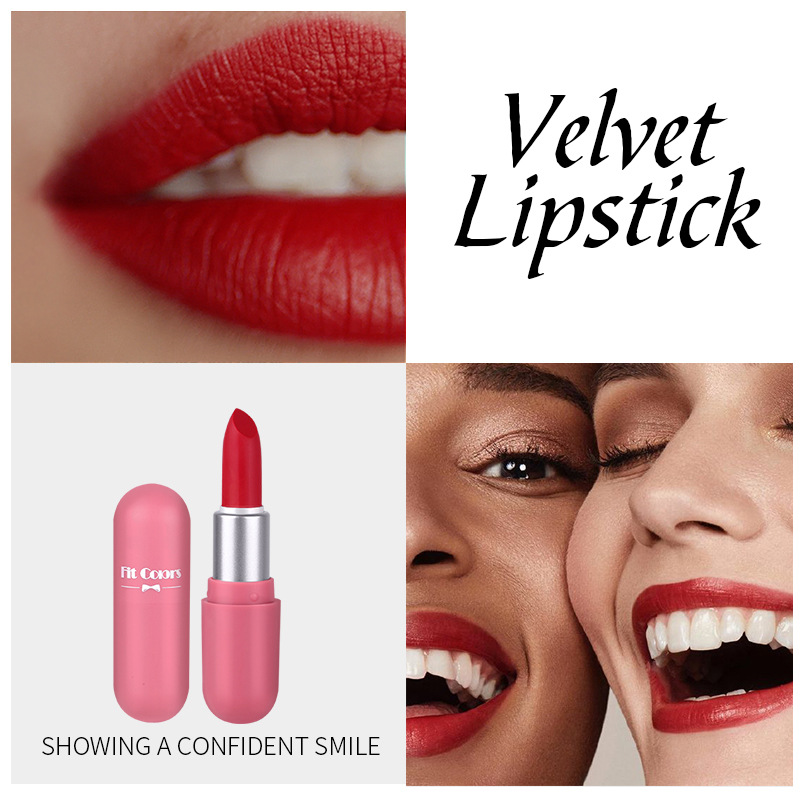 Fit Colors Mini Capsule Matte Lipstick Matte Velvet Portable Sample Lipstick Specification drawing