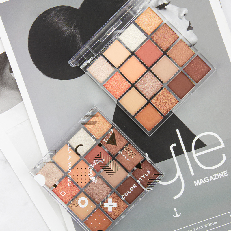 Customized beauty eyeshadow palettes, matte, pearlescent, earth tone eyeshadow cosmetics, genuine OEM wholesale full figure