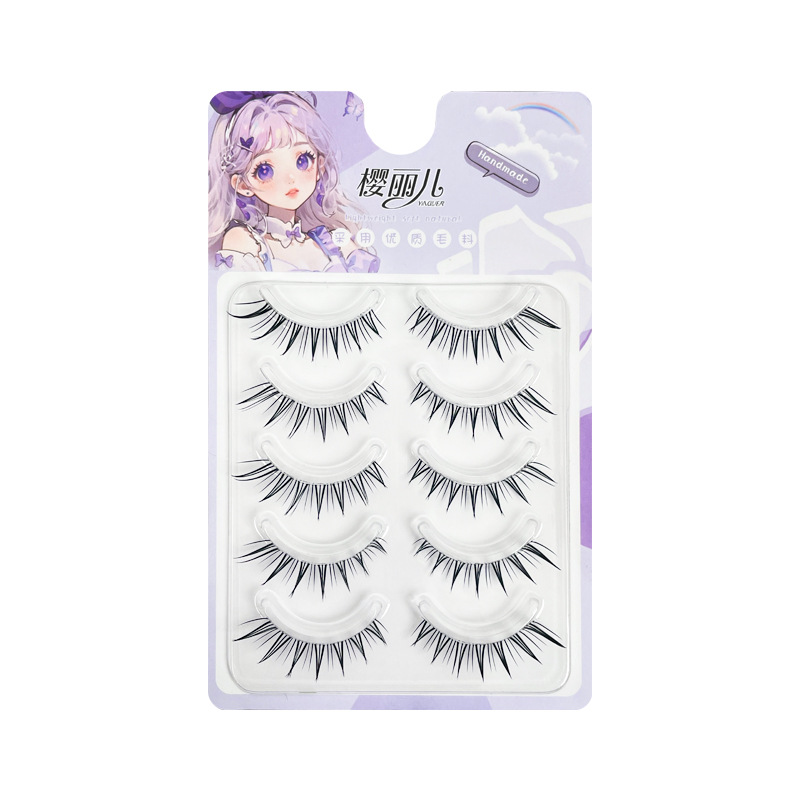 Sakura's cold little fox tail, full false eyelashes, natural, demonic, transparent, thick, mixed-race comic beginner simulation Item Picture