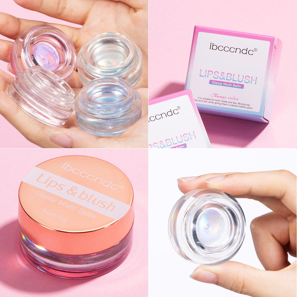 ibcccndc Thermochromic Blush Transparent Color-changing Gel High-Gloss Blush Cream Natural Nude Blush Blush Application Scenario