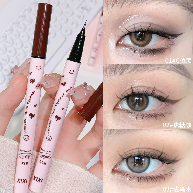 xixi Pear Blossom Rain Fine and Smooth Eyeliner Pen, waterproof, sweat-proof, non-smudging, genuine, extremely fine and long-lasting, suitable for beginners details Picture