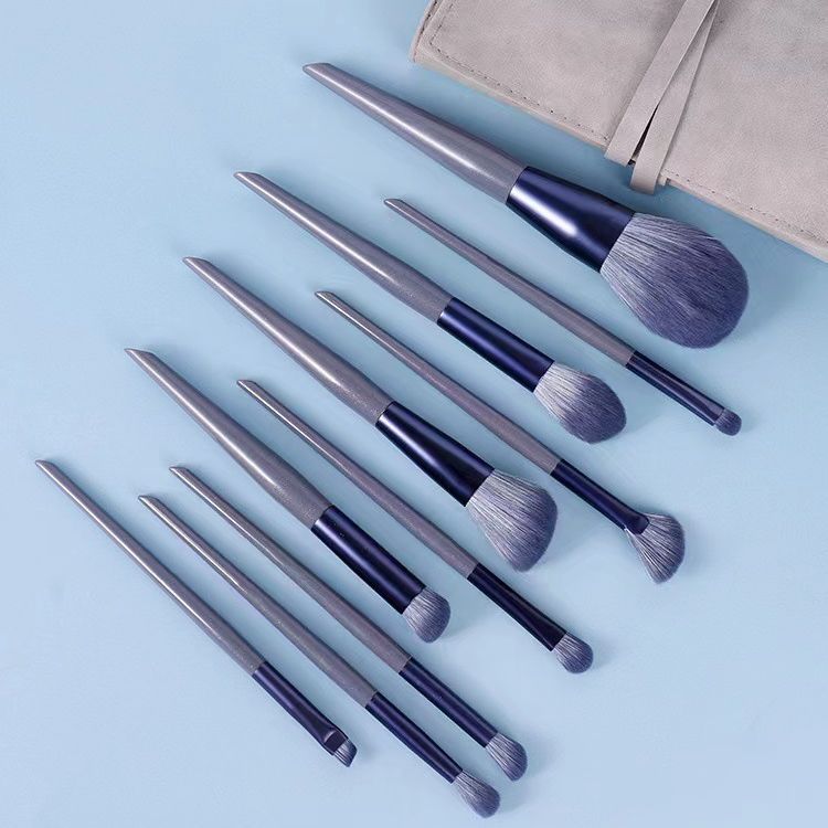 Cangzhou Lantis' same style Purple Rabbit 10-piece makeup brush set, complete beginner's tools for eyeshadow, blush and powder painting details Picture
